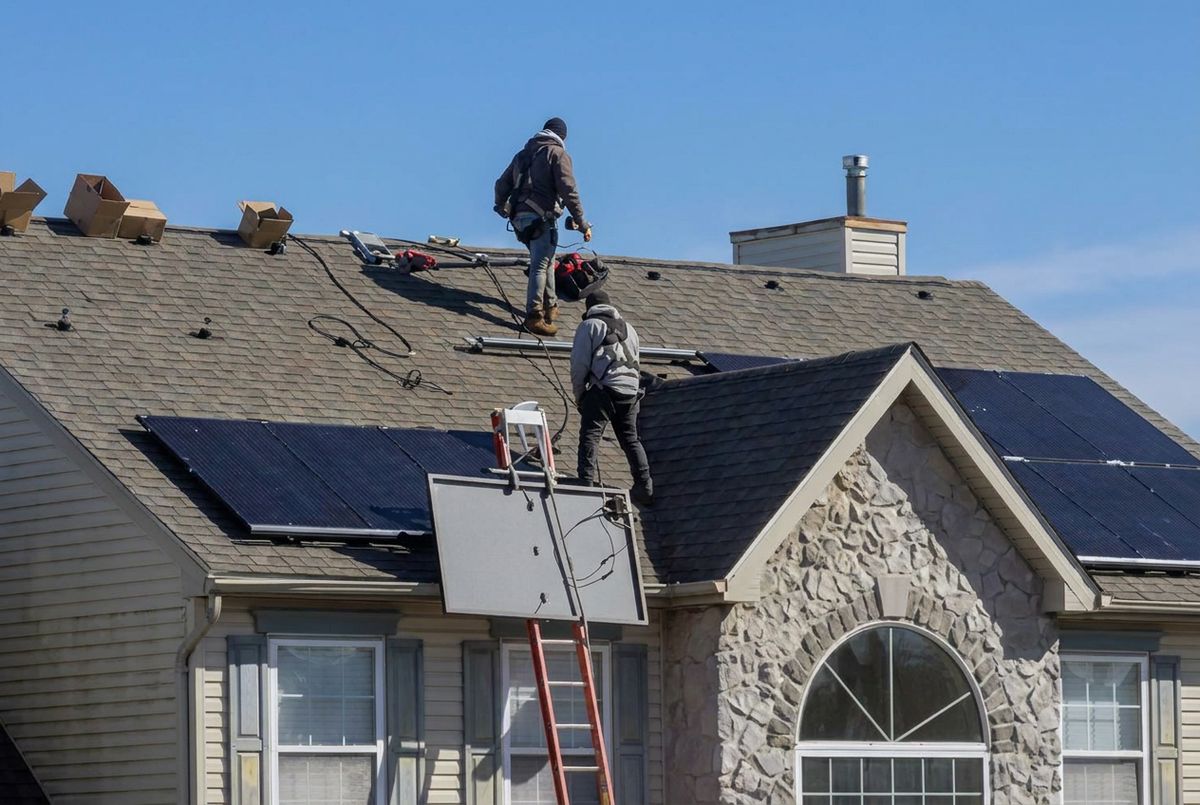Raw Solar crew installing rooftop solar panels
